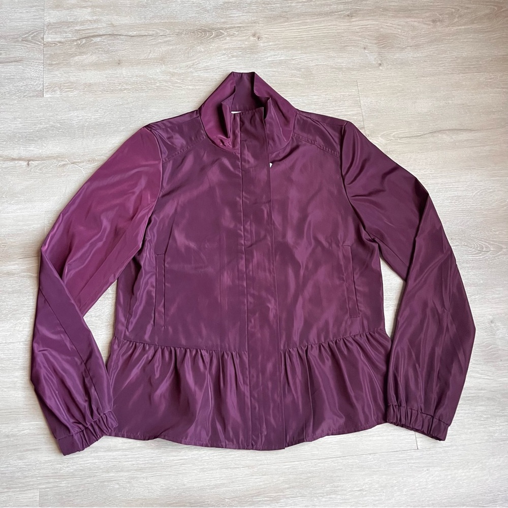 Loft outlet Burgundy peplum Jacket Fall NWT SZ XS